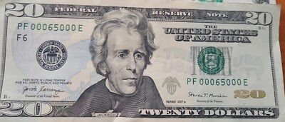 2017A Twenty Dollar Bill $20 Trinary Note Fancy Serial Number PF ...