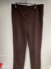 VTG Laura Ashley Knit Pants Stretch Straight Leg Brown Women's 8