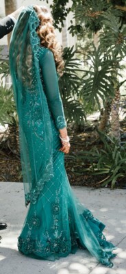 slim fit dress slacks Luxury Mint Wedding Maxi for Walima main image 0