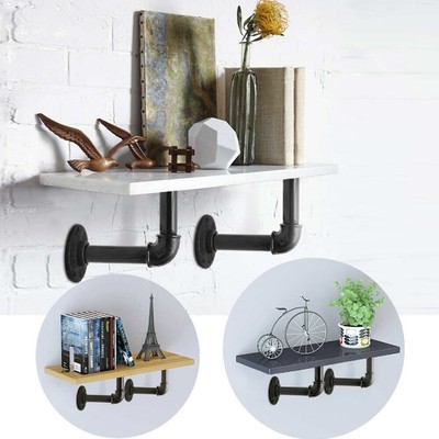 2 Pcs Loft Industrial Pipe Shelf Bracket Stylish Wall Support Rustic - Unique Wall Shelf Brackets 2 Pcs Loft Industrial Pipe Shelf Bracket Stylish Wall Support Rustic - Unique Wall Shelf Brackets