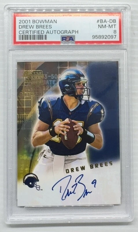 Drew Brees Bowman Certified Autograph Blue #BADB Certified Autograph