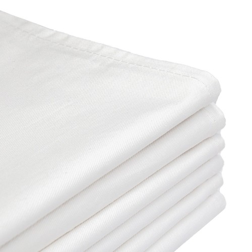 Aztex Plain Cotton Tea Towels, 100% Cotton, Pack of 6, 170gsm, White, Kitchen - Afbeelding 2 van 14