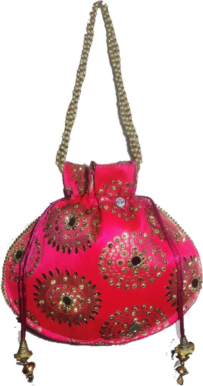 2pc Indian Potli bag Mirror Work Embroidered Ethnic Boho Purse Party