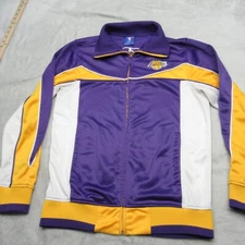 VTG LA Lakers Warm Up Jersey Mens Small UNK NBA Purple Colorlock Pocket Full Zip