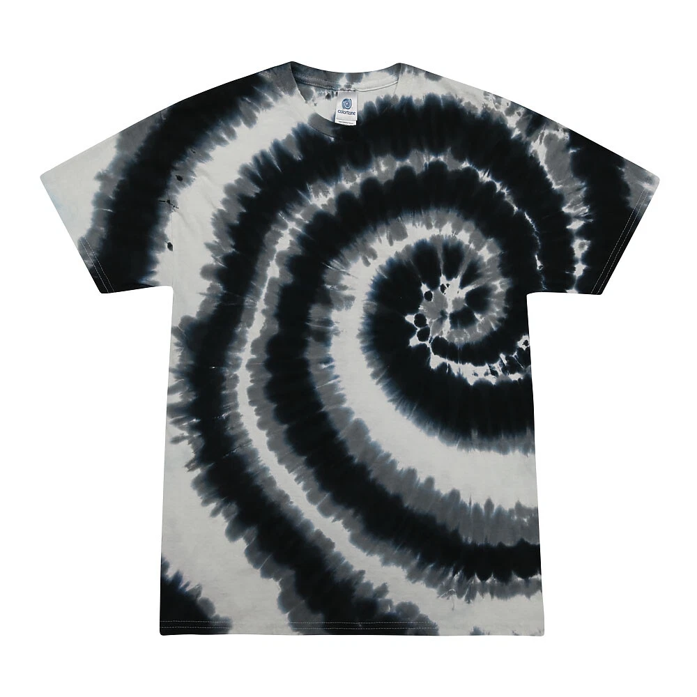 Swirl Black Tie Dye T-Shirts Adult & Kids Sizes Cotton Colortone