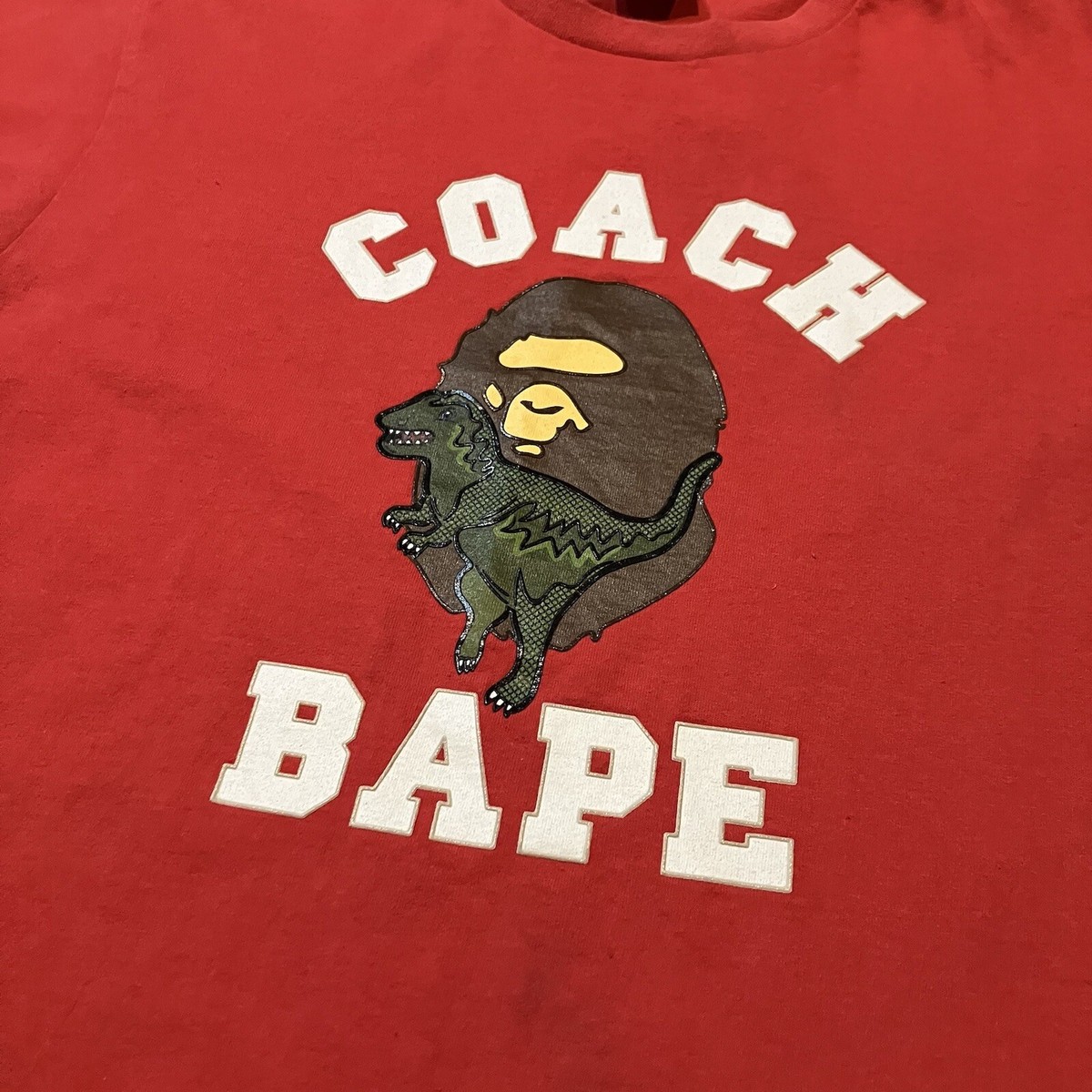Bape X Coach Collaboration Red Rexy Crewneck T Shirt Large Bape X Coach Collaboration Red Rexy Crewneck T Shirt Large