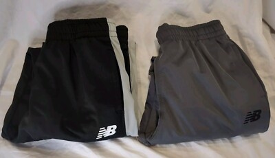2 New Balance Sz 10/12 Unisex Kids Boys Girls Joggers Pants Sweatpants Blk &Gray