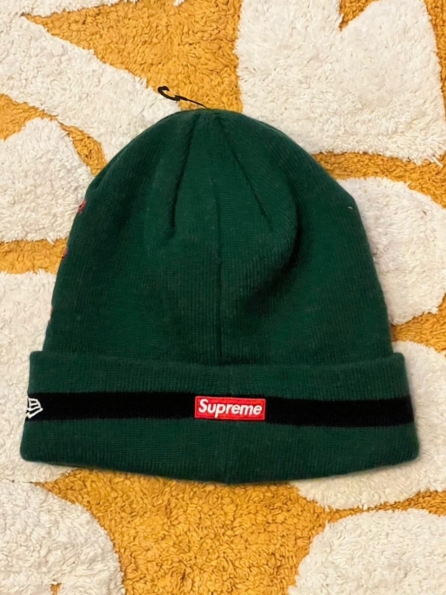 Rare Supreme x New Era Red Sequin Beanie Dark Green FW20 New