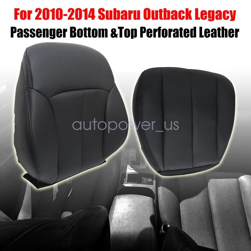 Passenger Side Black Leather Seat Cover Perforated For 2010-2014 Subaru Outback Foto 3 de 4