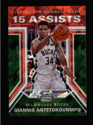GIANNIS ANTETOKOUNMPO 2019/20 CONTENDERS OPTIC #26 NUMBERS GAME RED ICE BC1389
