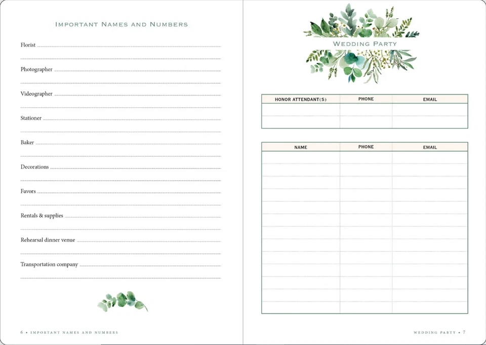 Wedding Planner Checklist Eucalyptus Wedding Organizer - By Peter Pauper Press - image 3 of 4