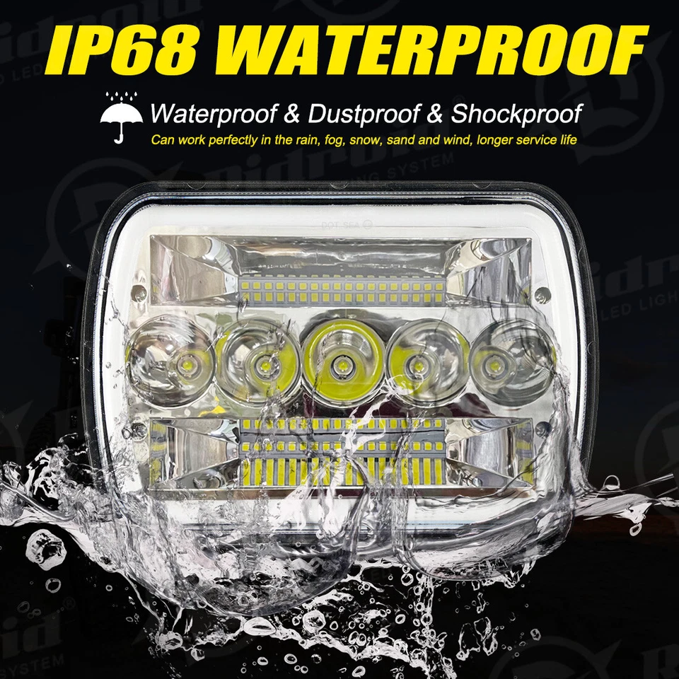 1x For International Harvester 9900 9200 9400i 4700 4800 7x6" Led Halo Headlight - Image 4 of 4