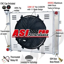 3 Row Aluminum Radiator Shroud Fan Fit 1993-97 1996 Jeep Grand Cherokee 4.0L L6