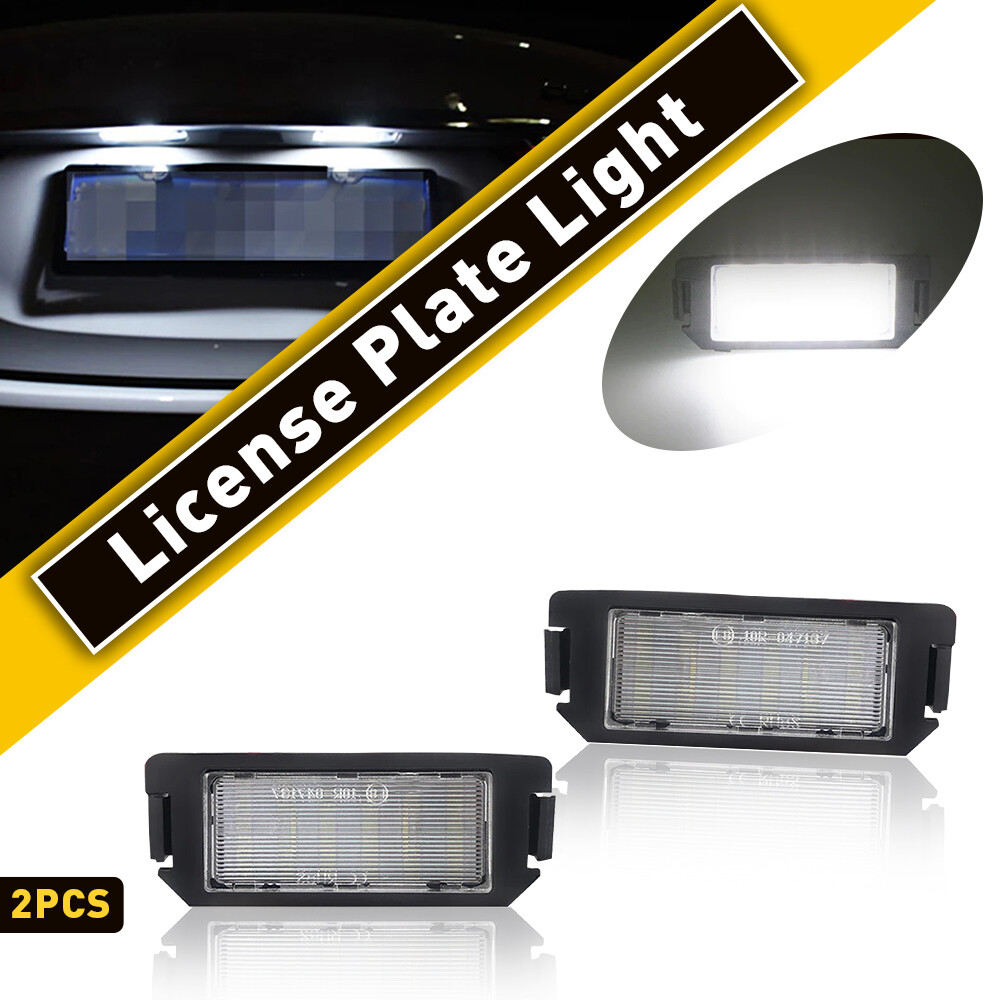 2x White LED License Plate Lights For Hyundai Veloster