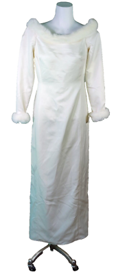 VTG NWT Watters & Waters White Snow Angel Long Sleeve A Line Wedding Dress  8 FUR | eBay