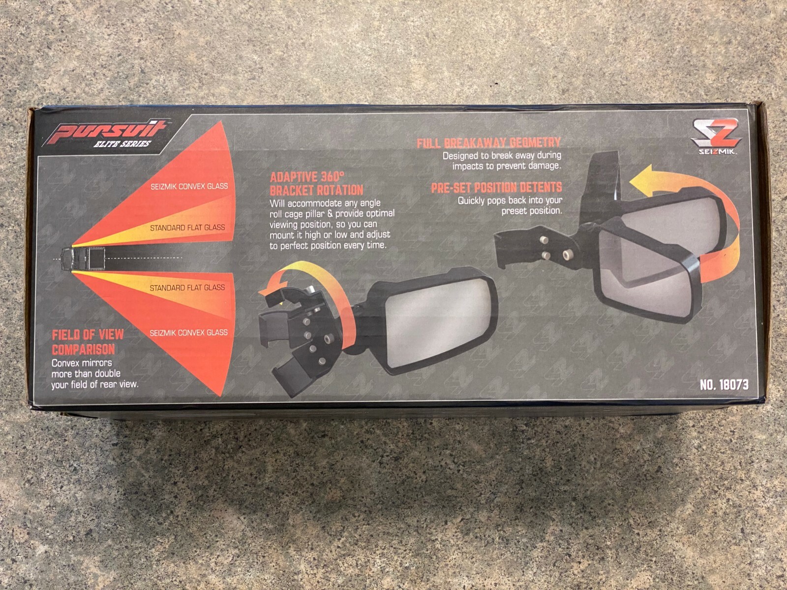 Seizmik Pursuit Side View Mirror (Pair Cast Aluminium) Polaris