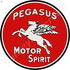 Pegasus Motor Spirit 11.75" Round Metal Sign