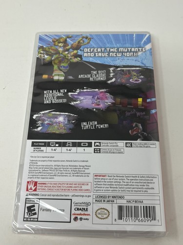 Teenage Mutant Ninja Turtles Arcade Wrath of the Mutants Nintendo Switch NEW - Picture 2 of 2