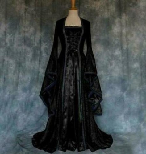 Damen Retro Mittelalter Kleid Prinzessin Kleid Cosplay Kostüm Oper Bühne Tuch - Bild 15 von 16