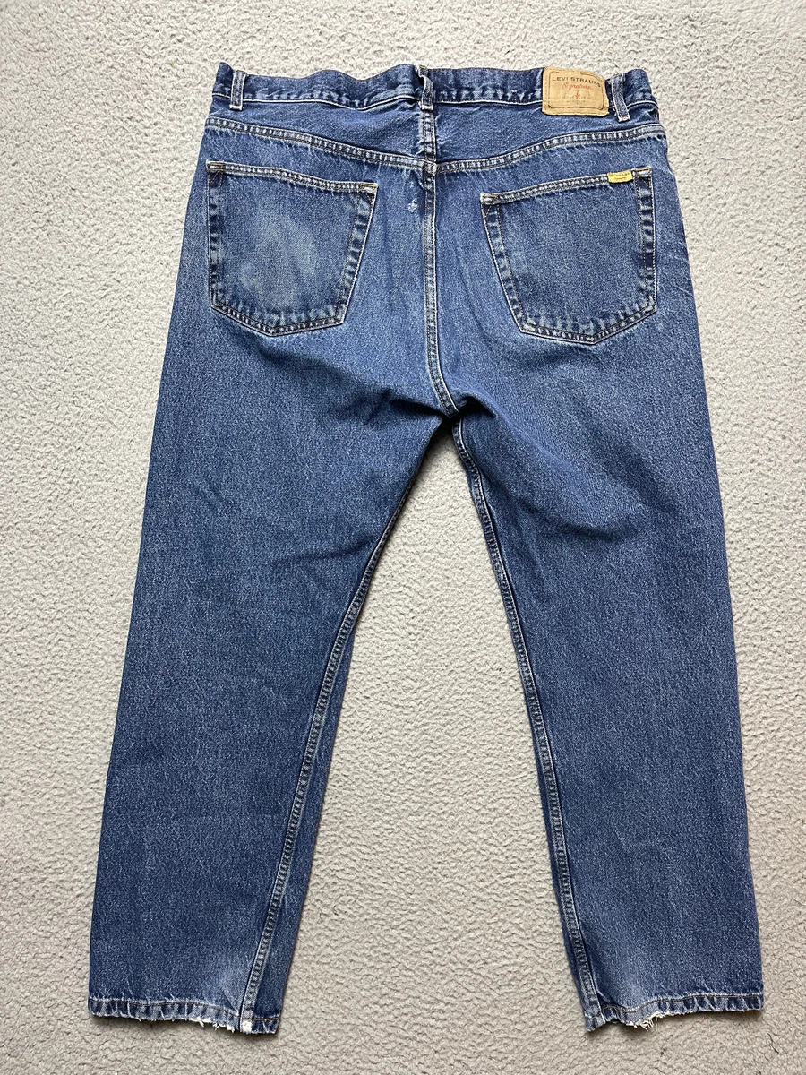 Levis Jeans Mens Size 40x30 Signature Dark Wash Blue Denim Relaxed