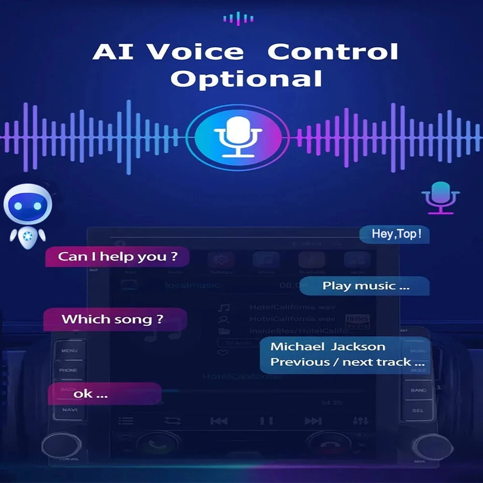 Voice Control Car Stereo Radio Carplay Android 15 GPS For Jeep Liberty 2008-2012 — 第 4/4 张图片