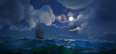 Anime Hue Teo Digital Art Artwork Illustration Sea  Gaming Mat Desk 6310