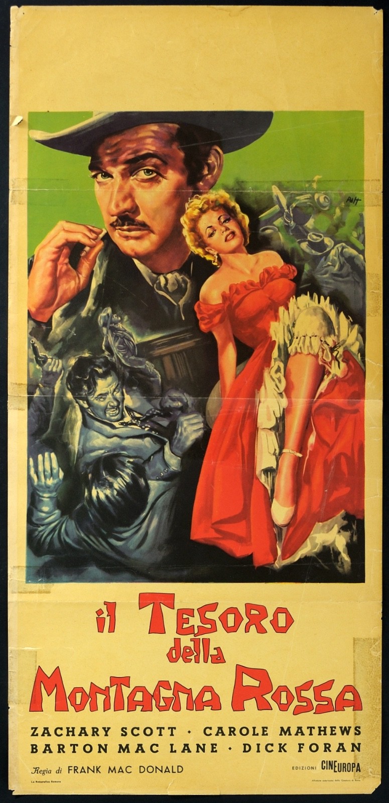 Locandina originale film IL TESORO DELLA MONTAGNA ROSSA (1956) - Regia di Frank McDonald