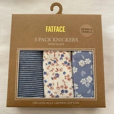 Fat Face Womens 3 Pack Floral Mini Shape Briefs Knickers Pants New UK Size 18