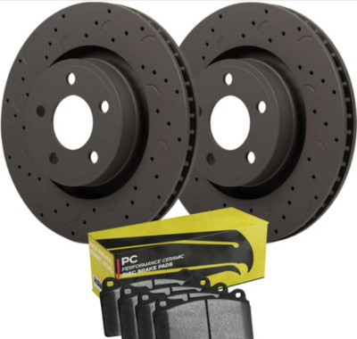 Hawk Talon Brake Rotor + Pad Kit Drilled & Slotted Ceramic Rear Fit Honda Accord