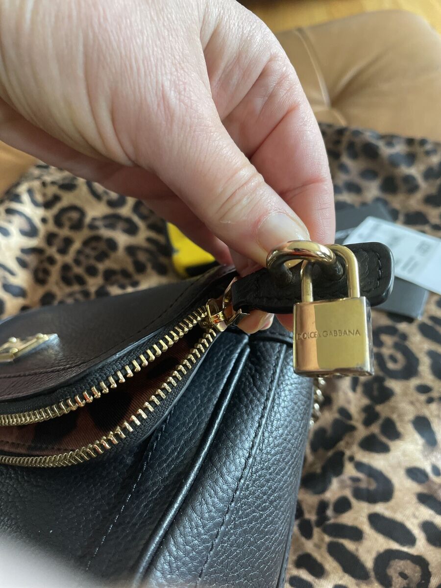 Dolce & Gabbana Devotion Mini Leather Top-Handle Bag Black