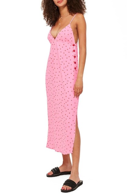 topshop pink slip dress