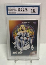1992 MARVEL WHITE QUEEN #123 CARD SUPER VILLAINS SERIES 3 RGA GRADED 10 GEM MINT