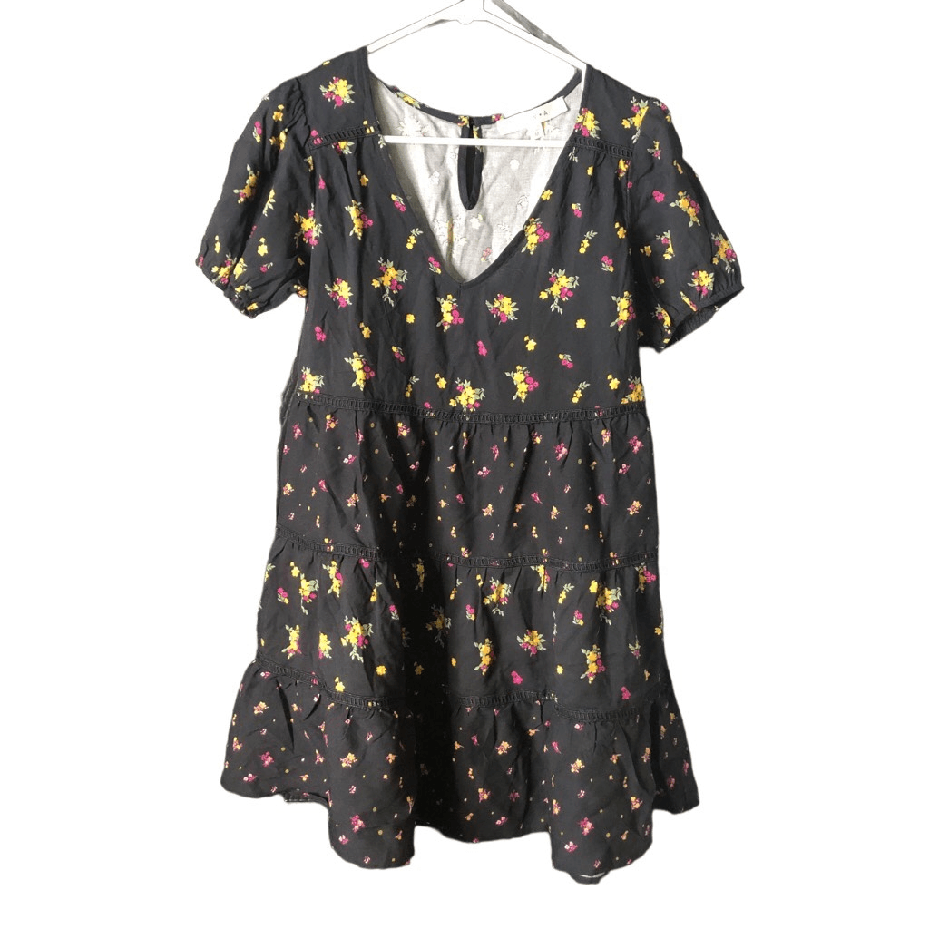 FILA Mini abito con stampa floreale ROW A manica corta collo a V taglia M