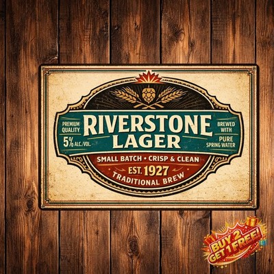 Karjala IVA Premium Lager Beer Bottle Label Vintage Metal Tin Sign 8x12