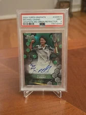 Michael Chang 2024 Topps Graphite #GS-MCG Signatures Green Ref Auto /75 PSA 9 #2