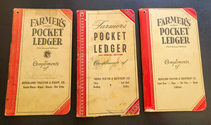 John Deere Farmer's Pocket Ledger Booklets CALIFORNIA 1937