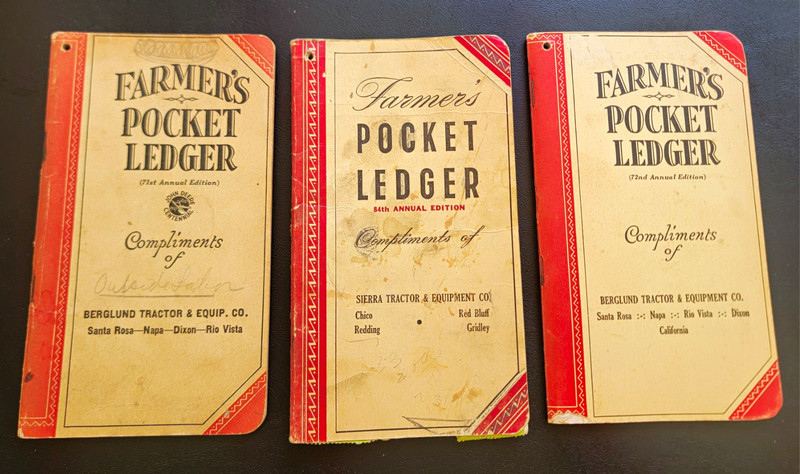 John Deere Farmer's Pocket Ledger Booklets CALIFORNIA 1937
