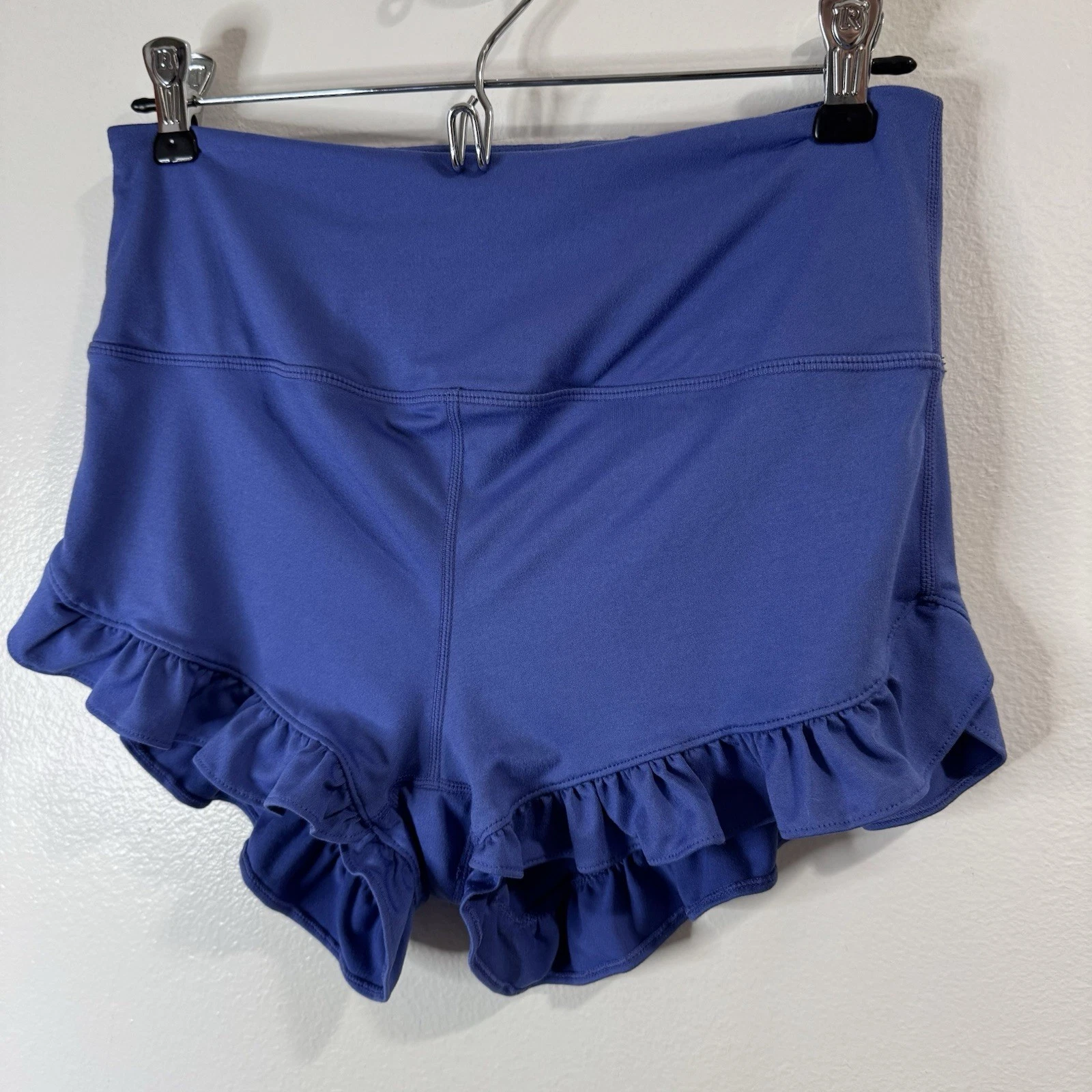free-people-movement royal ruffle pull on mid rise active yoga shorts