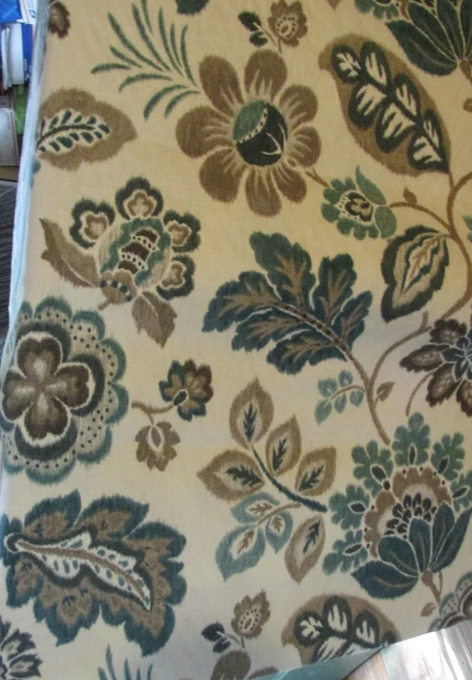 5 YDS BRAEMORE Linen DRAPERY UPHOLSTERY FABRIC Sea Blue Teal Contemporary - Image 2 of 4