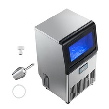 80 lbs/ 24h Ice Maker, 13 lbs Storage, Stainless Steel, Countertop, Self