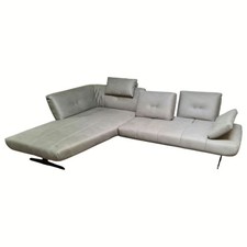 W. Schillig Ecksofa LS24 Augusta Stoff S37&21 Grau Metallkufe Schwarz