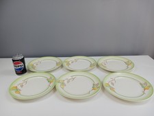 6 x John Tams Ltd "Tams" Ware 22.5 cm Plates - Art Deco - Flower & Leaf Pattern