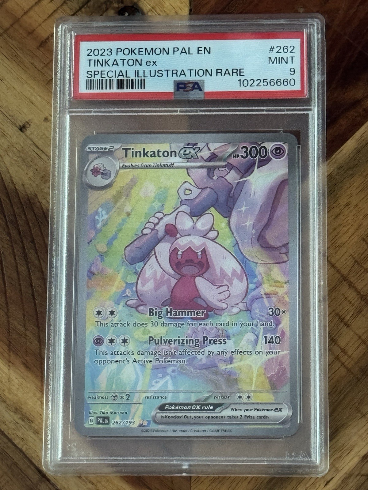 Pokémon TCG Tinkaton EX 262/193 Sv02: Paldea Evolved SIR PSA 9