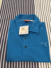 NWT Men  s Puma Tech Golf Polo Blue Aster Short Sleeve Medium