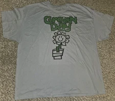 Official Green Day 3XL T- Shirt Vintage Flower Pot Kerplunk Band Gray New