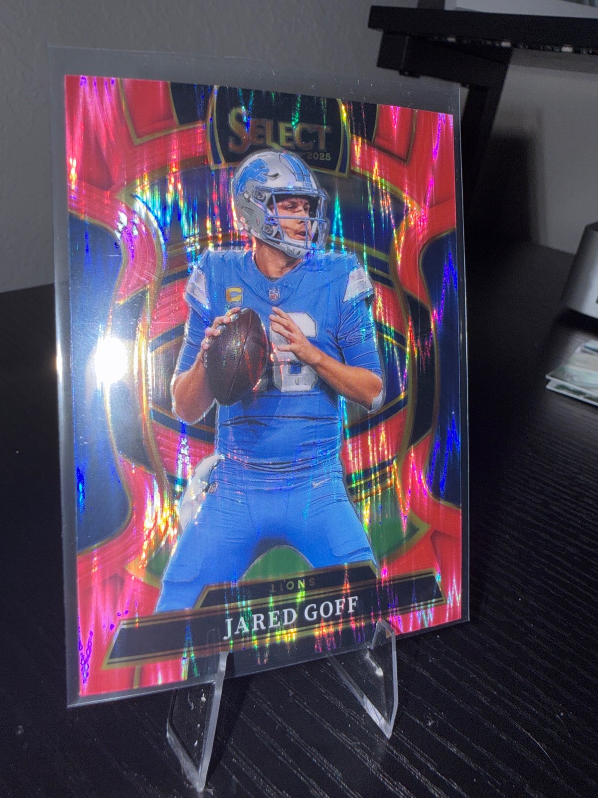 2025 Panini Select #69 Jared Goff Pink Prizm Shock