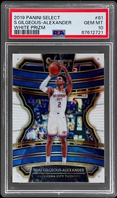 2019-20 Panini Select Shai Gilgeous-alexander #81 PSA 10 Concourse White Prizm