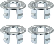 Waziaqoc 4 Pack Sink Overflow Ring Bathroom, Trim Round Silver 