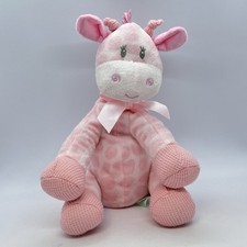 First and Main Jingles Pink Giraffe 9" Plush Rattle Sitting Baby Stuffed Toy