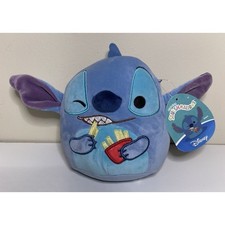 Kellytoy Squishmallow Disney Stitch Eating French Fries Wink Cute 8" NEW NWT